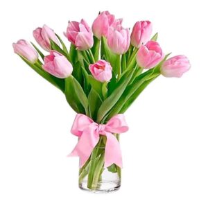 31 · Florero Con 10 Tulipanes Rosados