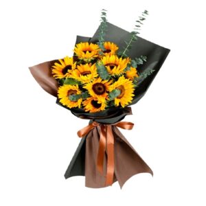 63 · Ramo de 10 Girasoles Más Eucalipto y flores de temporada